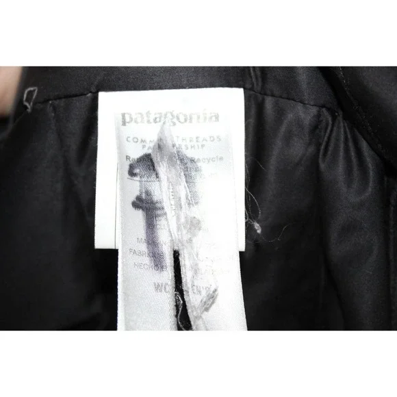 Patagonia Downtown Jacket Hooded Puffer Black Down Coat Womens Size Large H14287 - Picture 6 of 15